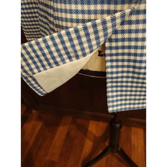 J&L Atelier Womens Small Blazer Jacket Blue White Gingham Checked Lined Classic - Picture 7 of 12